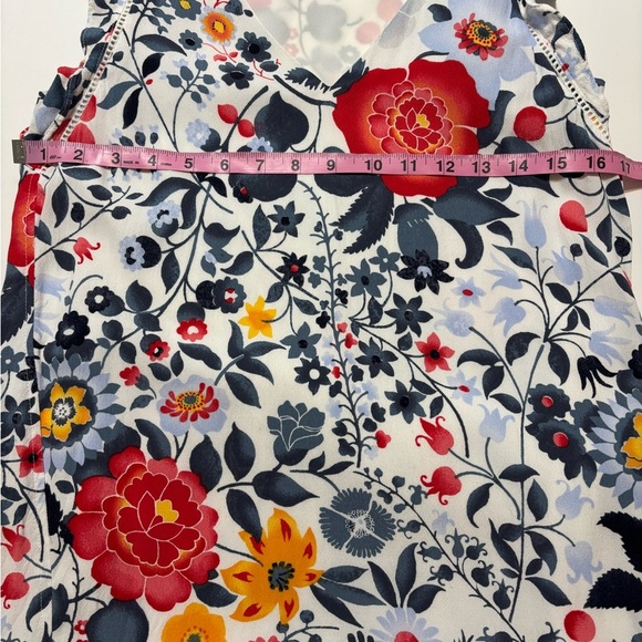 Loft Floral Shift Dress Women’s XS V-Neck Flutter Cap Sleeves Multicolor - Picture 5 of 6